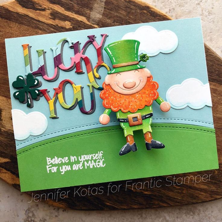 a st patrick's day card with a lepretiful lepreti