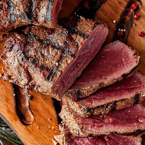 steak sliced up and ready to be served