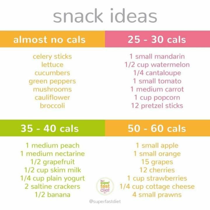 an info sheet showing the different types of snacks for kids to eat and how they use them