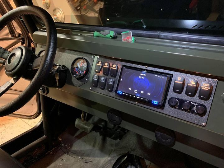 the interior of a vehicle with various controls