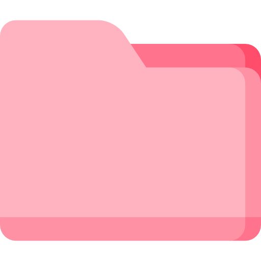 an empty pink folder on a white background with clipping area for text or image