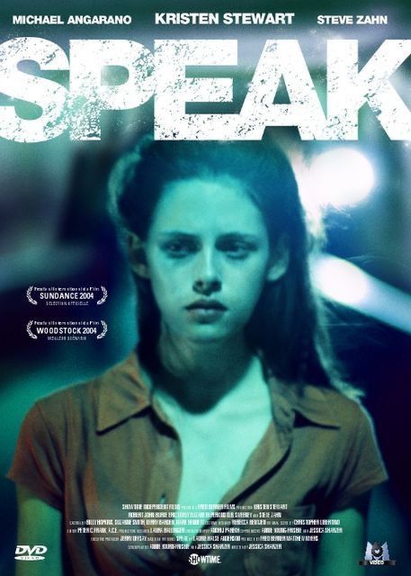 the poster for speak starring actors michael morgan and kristen stewart