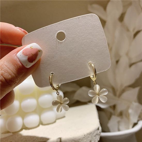 Cheap Delicate Flower-shaped Jewelry, Affordable Cute Earrings With Flower Charm, Cheap Cute Hypoallergenic Flower Earrings, Cheap Cute Flower Earrings, Cute Cheap Flower Earrings For Women, Cheap Hypoallergenic Flower Earrings, Affordable Trendy Everyday Flower Earrings, Flower Hoop Earrings, Flower Ear