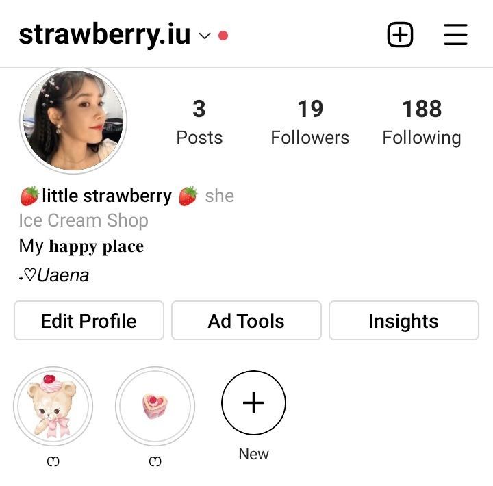 an iphone screenshot shows the profile of strawberryju