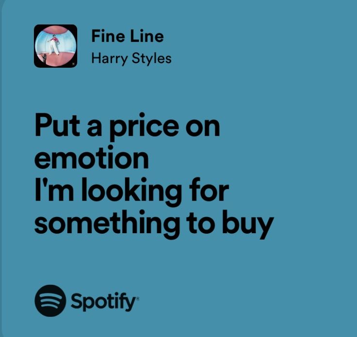 a blue background with the words put a price on emotion i'm looking for something to buy