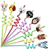 a bunch of different colored dog head stickers on top of each other in the shape of a spiral