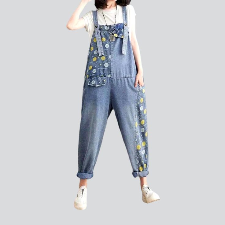 Step into the summer with a blast from the past ââ‚?introducing the 2023 Spring-Summer Collection's Y2k-mode Partly Bubble Print Denim Jumpsuit!Why It's Right for YouThis jumpsuit is sure to make you stand out in the crowd! With its loose-fit silhouette. painted bubble print. and suspenders closure. it fuses the beauty of the past with the trends of the present. Show off your unique style with this edgy. yet sophisticated. piece.Key Highlights: Y2K Vibes: Show off your nostalgic side with y2k-st Spring Cotton Medium Wash Jumpsuits And Rompers, Spring Medium Wash Cotton Jumpsuits And Rompers, Spring Medium Wash Overall Jumpsuits And Rompers, Spring Cotton Jumpsuits And Rompers In Medium Wash, Denim Blue Cotton Jumpsuits And Rompers For Summer, Casual Blue Denim Jumpsuit For Summer, Blue Cotton Denim Jumpsuit For Summer, Cotton Spring Overalls, Cotton Overalls For Spring