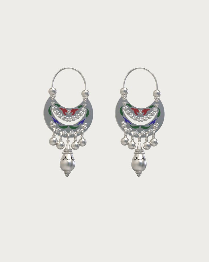 Popping color hints on shiny silver, creating a unique folklore feeling. These drop earrings are your go-to choice when you want to add some bold vintage vibes. Slip them on and let the beads shake with your every move. Come on, discover yourself. You can appear as a retro princes in the cafe, or a tribal queen at the party. 💙❤️🩶 Materials: platinum plated brass Measurement: mm/" in length, mm/" in width En Route Jewelry, Fish Earrings, Shiny Silver, Koi Fish, Vintage Vibes, Styl Vintage, Good Luck, Natural Stone, Discover Yourself