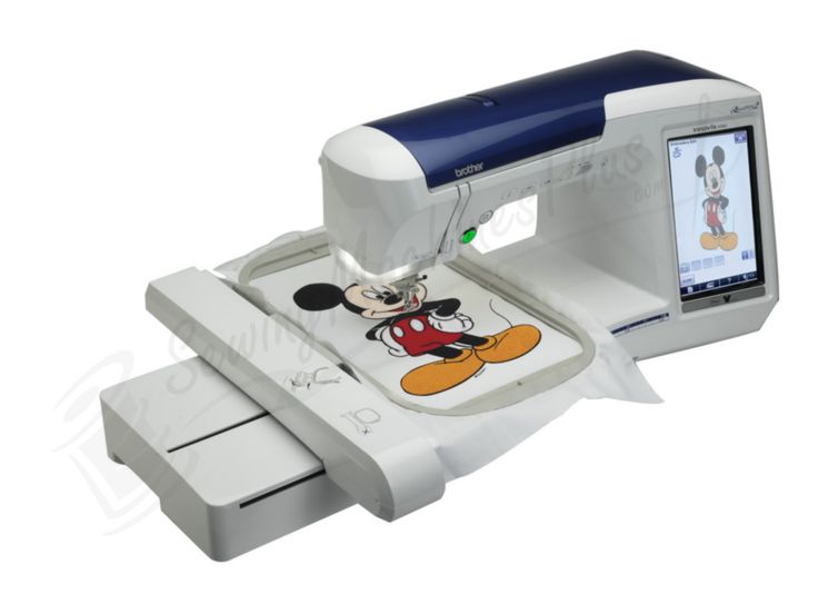 an image of a sewing machine with mickey mouse on the front and back side,