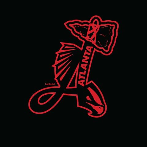 a red and black logo with the word fanbuld on it's side