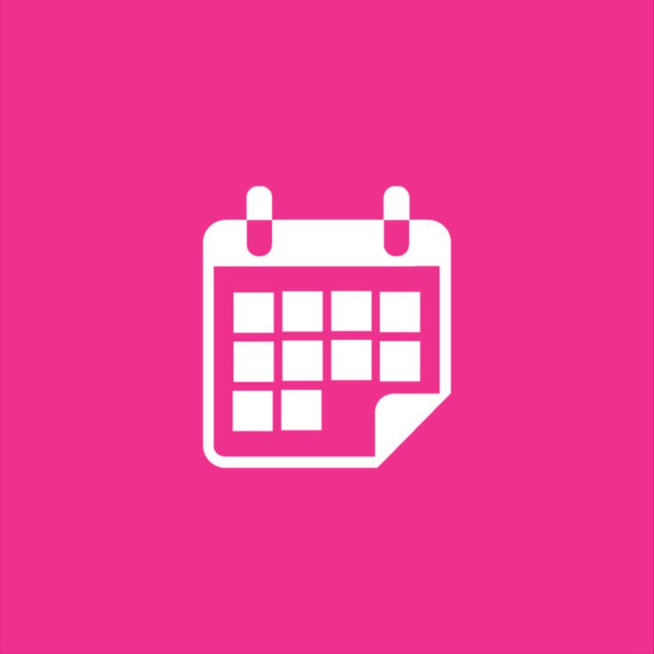 a calendar icon on a pink background