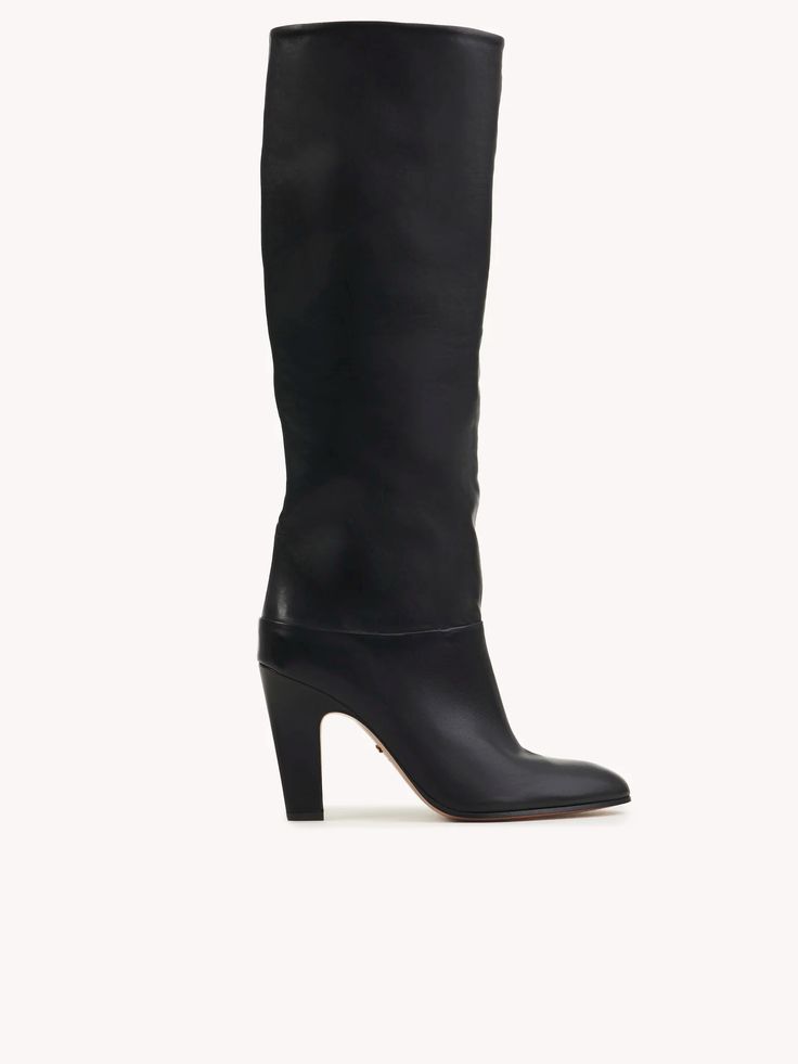 Chloé Eve Boot | Chloé US Knee-high Platform Boots With Sculpted Heel, Formal Wide Calf Mid-calf Heeled Boots, Classic Fall Knee-high Boots With Sculpted Heel, Classic Knee-high Heeled Boots With Medium Width, Classic Knee-high Boots With Sculpted Heel For Fall, Classic Medium Width Knee-high Heeled Boots, Chic Mid-calf Heeled Boots Medium Width, Fitted Calf Leather Knee-high Boots With Almond Toe, Wide Calf Knee-high Boots With Sculpted Heel