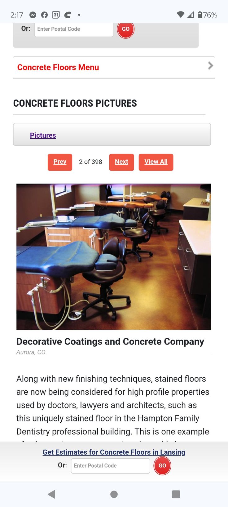 the website for concrete flooring company