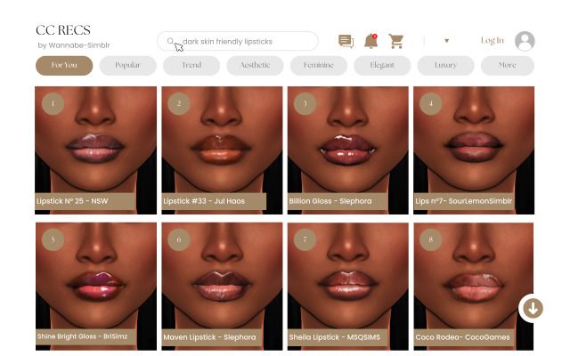 multiple images of different lips and mouth shapes for the simse version of cruxx