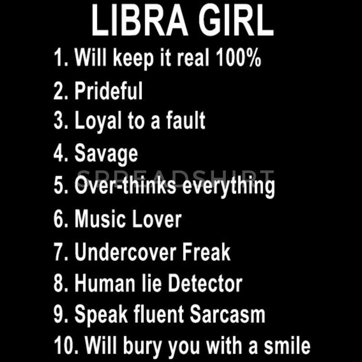 a black and white poster with the words libra girl