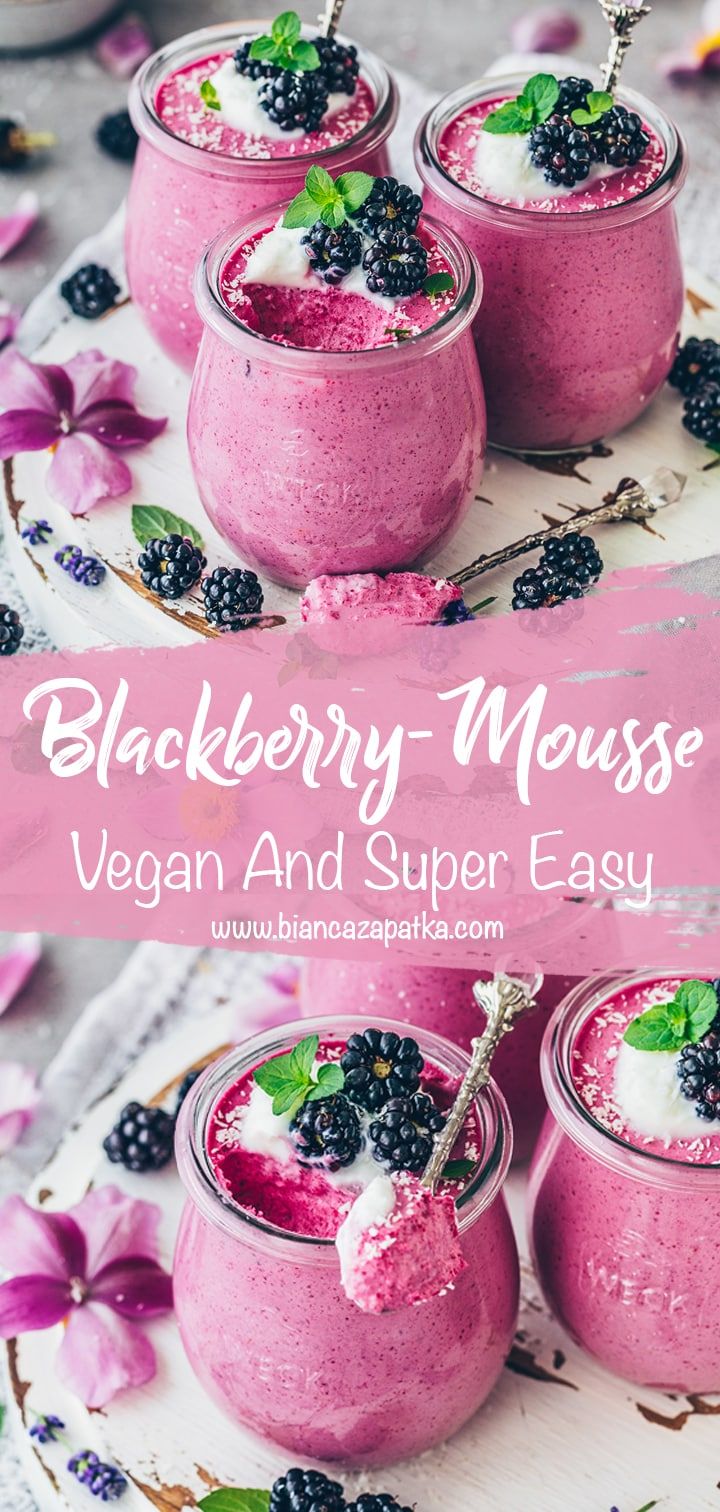 blackberry mousse vegan and super easy recipe for breakfast or brunch