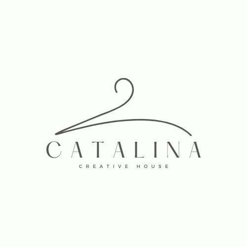 the logo for catalina creative house, which is designed to look like a pair of