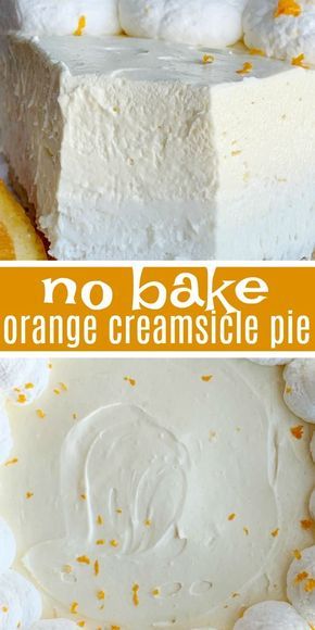 no bake orange creamsice pie is shown