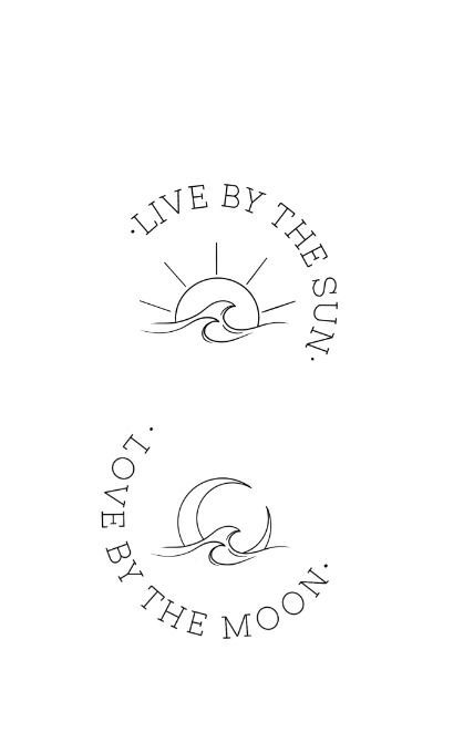 two logos with the words, live by the sun and enjoy the moon on them