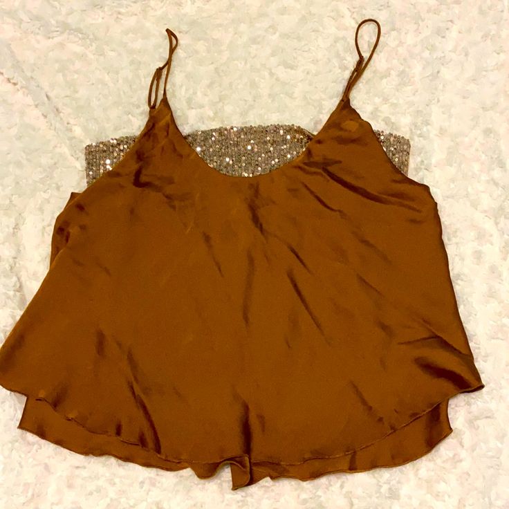 Free People Metallic Rust Gold Crop Tank With Sequin Nwt Medium Brown Camisole Top For Party, Brown Camisole Tops For Night Out, Raspberry Sherbert, Free People Adella, Free People Tank Top, Lace Sleeveless Top, Tank Top Straps, Yoga Tank Tops, V Neck Tank Top