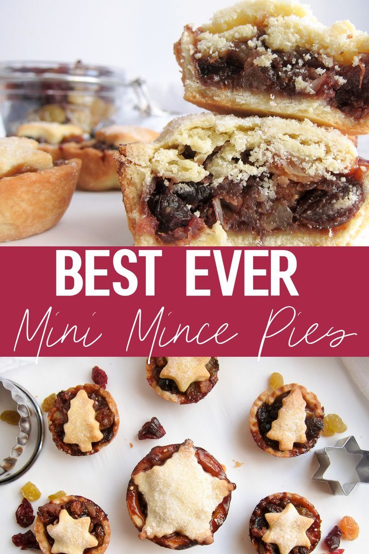 mini mince pies with the words best ever on top and below them in red