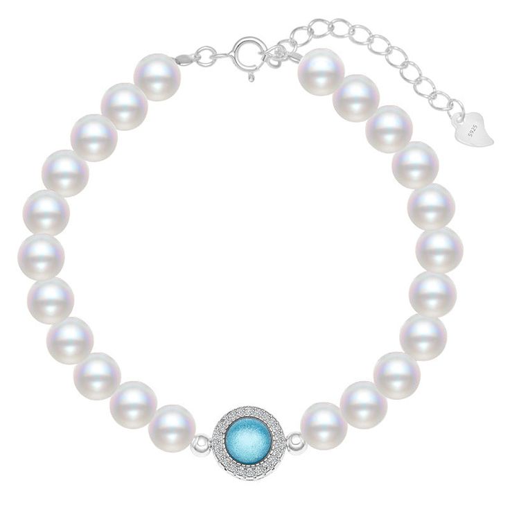 Ocean Star Gem Pearl Bracelet Affordable Blue Elegant Pearl Bracelet, Cheap Blue Pearl Bracelets, White Pearl Necklace With Ocean-inspired Style, Elegant Blue Pearl Bracelet, Luxury Blue Pearl Necklace, Elegant Style, White Bracelet, White Bracelets, Pearl Types, Style Women