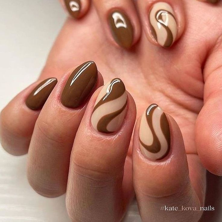 Brown Nail Art, Brown Nails Design, Unghie Nail Art, February Nails, Nude Nail Designs, Minimalist Nail Art, Short Nails Art, Thanksgiving Nails, Brown Nails