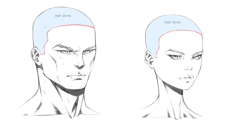 the head and shoulders of an anime character with different facial expressions, including one man's face