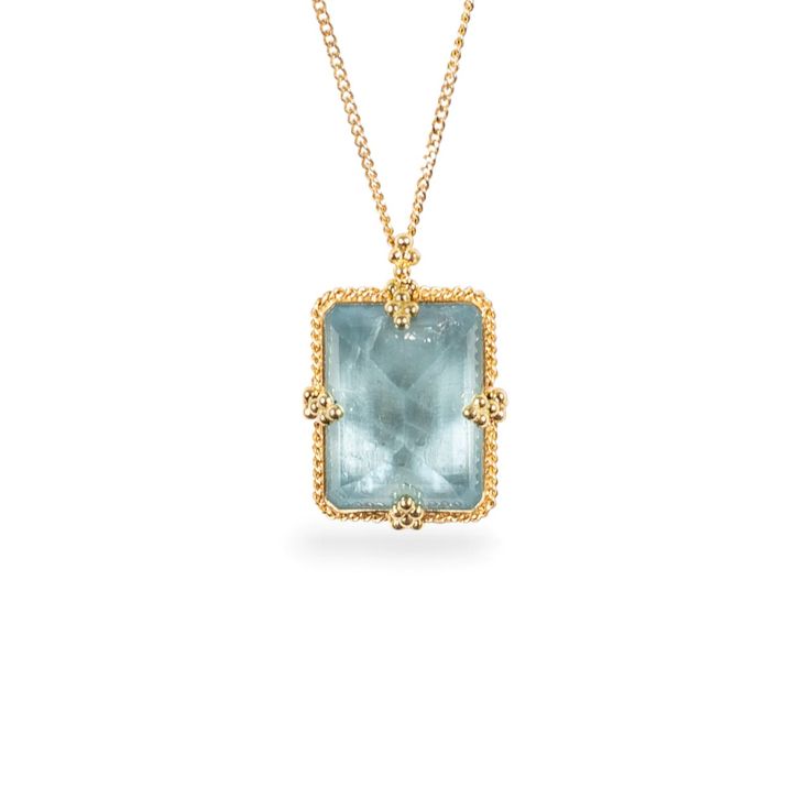 Rectangular Aquamarine Necklace – Amáli Jewelry Luxury Necklace With Rectangular Gemstone, Luxury Gold Necklace With Rectangular Stone, Luxury Aquamarine Gemstone Necklaces, Luxury Aquamarine Gemstone Necklace, Rectangular Blue Topaz Jewelry, Luxury Rectangular Jewelry With Gemstone Accents, Elegant Rectangular Gemstone Accent Necklaces, Elegant Rectangular Necklaces With Gemstone Accents, Elegant Aquamarine Rectangular Jewelry