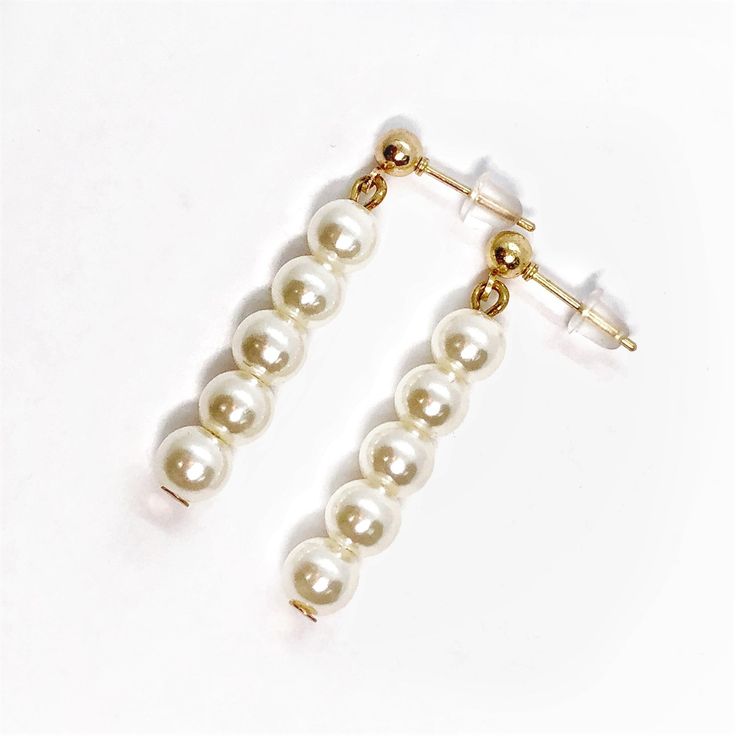 Material: Gold plating over alloy Stone: Pearl bead Size: 34mm Come with a gift box Reg: $29.99 Elegant Alloy Earrings As Gift, Elegant Alloy Earrings For Gift, Elegant Hypoallergenic Alloy Earrings, Hypoallergenic Pearl Jewelry For Parties, Nickel-free Elegant Beaded Earrings, Elegant Metal Beaded Earrings With Round Beads, Elegant Nickel-free Beaded Earrings, Party Pearl Drop Alloy Jewelry, Rose Gold Metal Pearl Earrings For Gifts