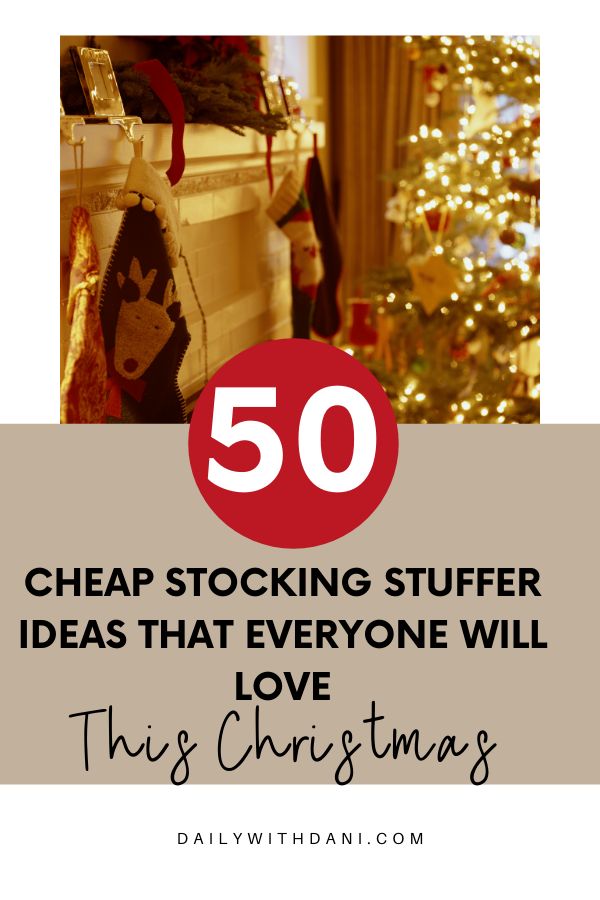 a christmas tree with stockings hanging from it and the words 50 cheap stocking stuff ideas that everyone will love this christmas