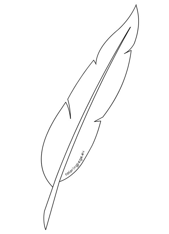 a black and white drawing of a feather on top of a paper with an arrow in the middle