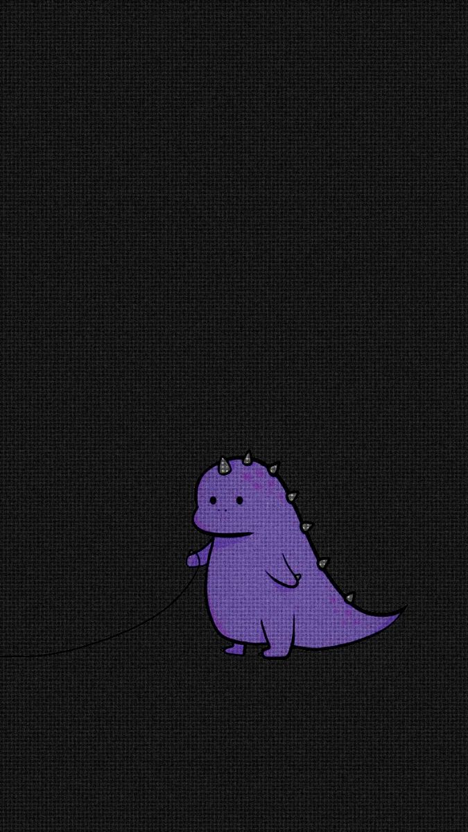 a purple dinosaur on a black background