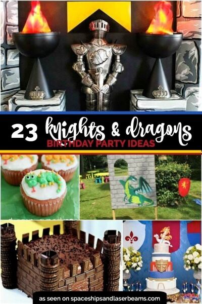 there are many pictures of cakes and cupcakes on this page with the words, 23 knights & dragon birthday party ideas