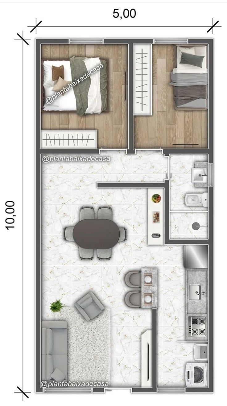 the floor plan for a small apartment with one bedroom and an attached living room area