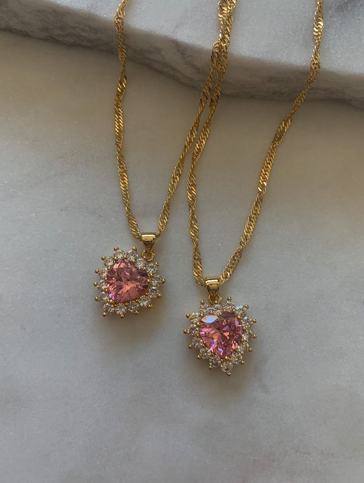 Product Details + Care - Gold plated over brass.  - Cubic Zirconia Stones - 1 Necklace Only - Wipe Clean  - Imported  Dimensions - Pendant: 22mmx 16mm - Chain Length: 17.5"  Have a question? Please message info@shopsweetpeeps.com and our support team will get back to you in 48 hours. Julery Necklaces, Pink Gold Plated Necklace For Anniversary, Gold Double Heart Gemstone Necklace, Heart Pendant Necklace With 17 Jewels As Gift, Valentine's Day Tarnish Resistant Cubic Zirconia Jewelry, Plated Jewelry For Valentine's Day Anniversary, Cubic Zirconia Heart Pendant Necklace For Jewelry Making, Gold Gemstone Heart Necklace For Wedding, Cubic Zirconia Necklace With 17 Jewels For Valentine's Day