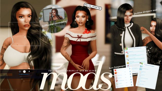 three different images of women in dresses and the words mods above them are photoshopped