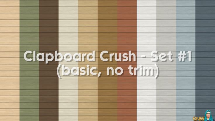 an image of a garage door with the words clapboard crush set 1 basic, no tim