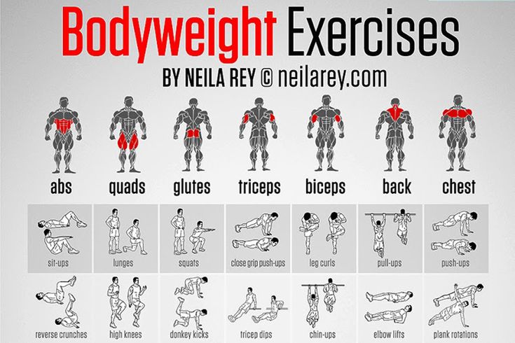 the bodyweight exercises poster shows how to perform