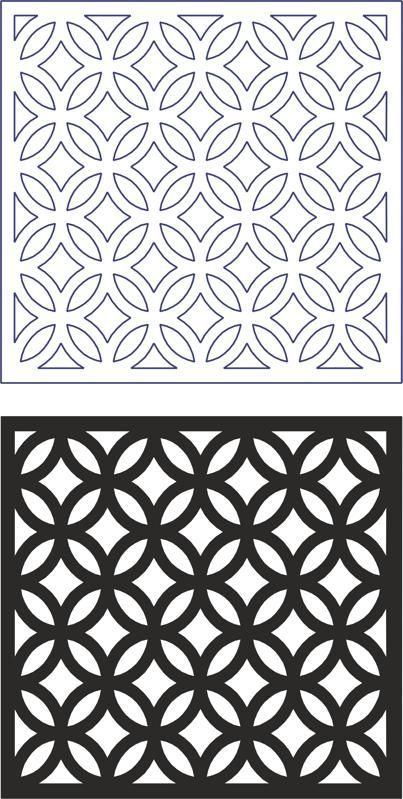 two different patterns, one is black and the other has white circles with blue borders