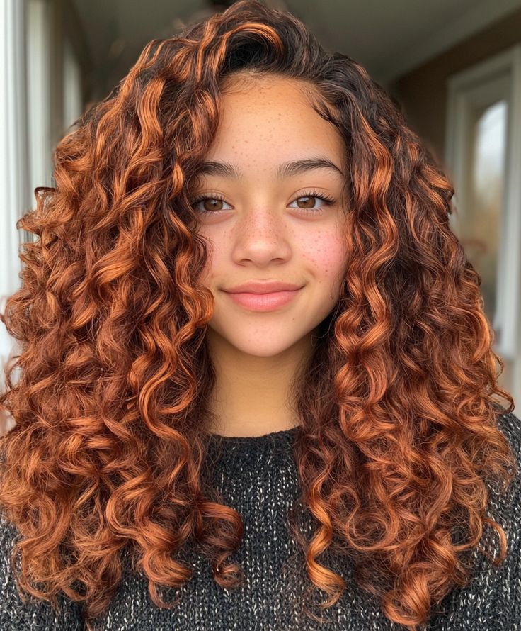 Copper Curls Fall Hair Black Women Copper 🍂 Brown To Copper Hair, Copper Balayage Curly Hair, Fall Hair Black Women, Dark Copper Curly Hair, Strawberry Copper Hair, Copper Fall Hair, Blonde 2024, Copper Curls, Red Copper Hair Color