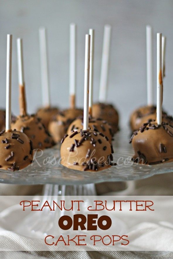 peanut butter oreo cake pops on a plate