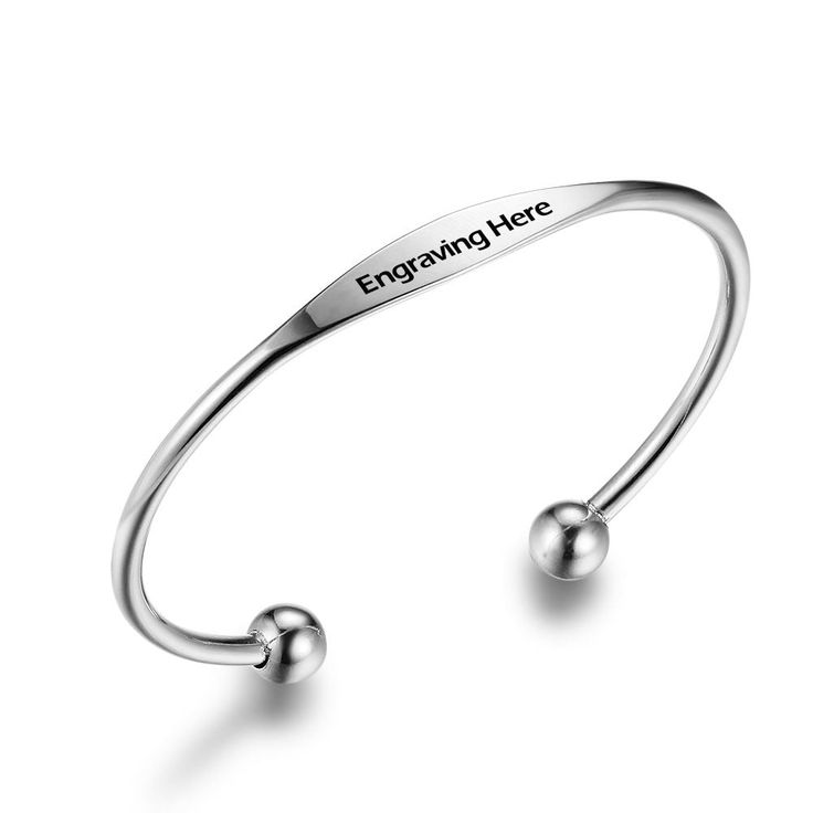 If you are looking for bracelet that goes with everything then Personalized Cuff Bracelets For Women is a perfect answer. It has an open end which make it fit for all. It comes in silver and gold color and also can be customized by engraving name on it making it suitable gift for women. Features: Color: Silver/ Gold Material: Stainless steel Style: Personalized Length: Width:0.6cm Diamater:6.4cm Weight: 12g Personalized Cuff Bracelets, Custom Cuff Bracelet, Padlock Necklace, Metal Cuff Bracelet, Geometric Bracelet, Bangles Making, Family Jewellery, Stainless Steel Bangles, Open Bangle