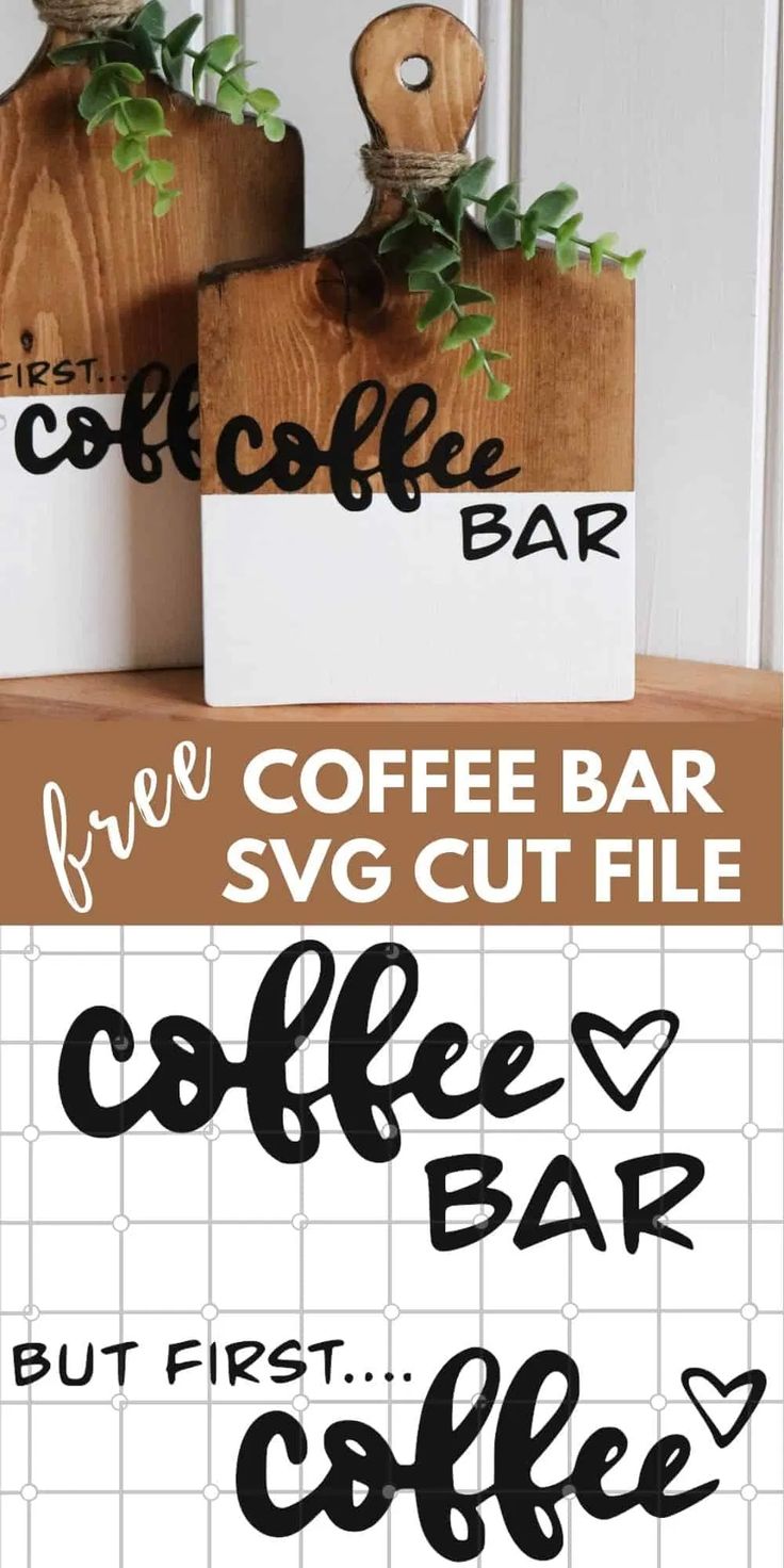 coffee bar svg cut file for silhouettes and cricut - perfect for cutting