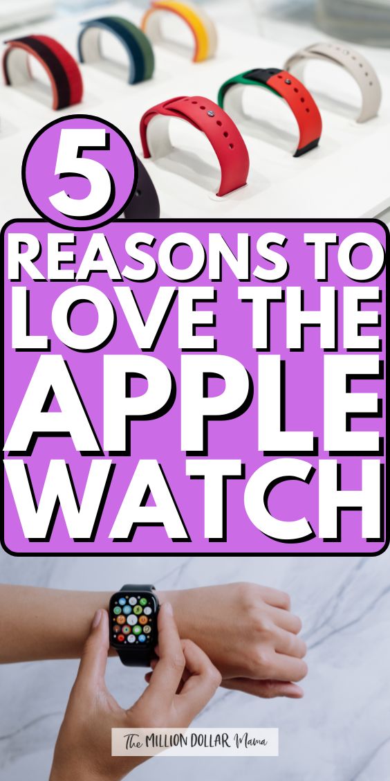 the text reads 5 reasons to love the apple watch