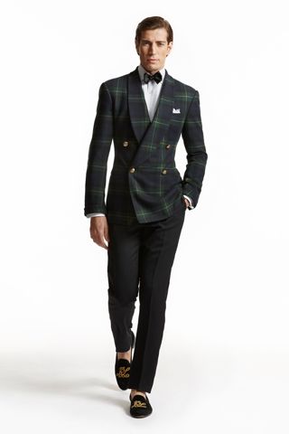 Ralph Lauren #tux #tuxedo #menswear Tartan Suit, Dapper Outfit, Tartan Men, Tom Ford Suit, Velvet Slippers, Sharp Dressed Man, Tuxedo For Men, Suit Style, Wedding Suits Men