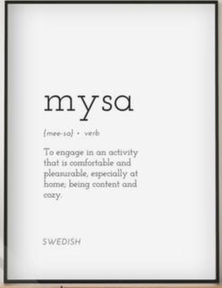 a framed print with the words, mysa in black and white letters on it