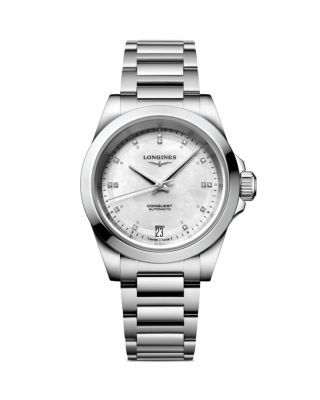 Longines Conquest Watch, 34mm White Watch Accessories With Date Indicator, Longines Conquest, Gray White, Jewelry Accessories, Pick Up, Buy Online, In Store, Free Shipping, White