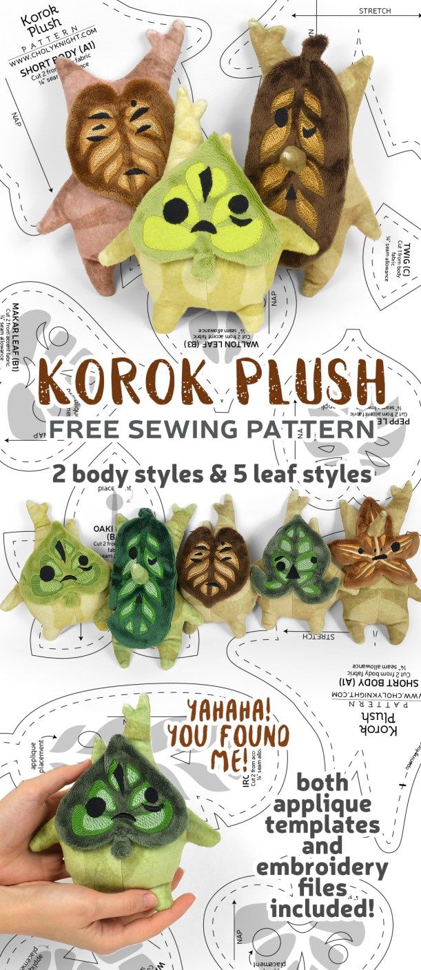 the instructions for how to make korok plushies