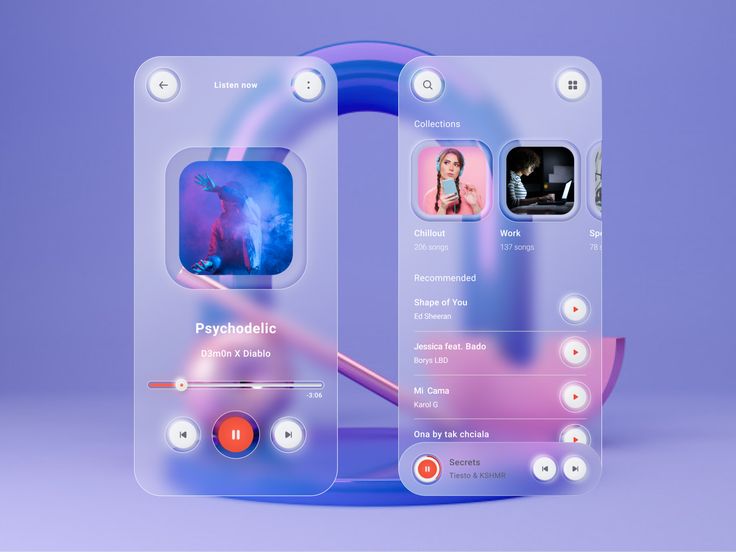 an image of a cell phone screen with music player icons on the front and back